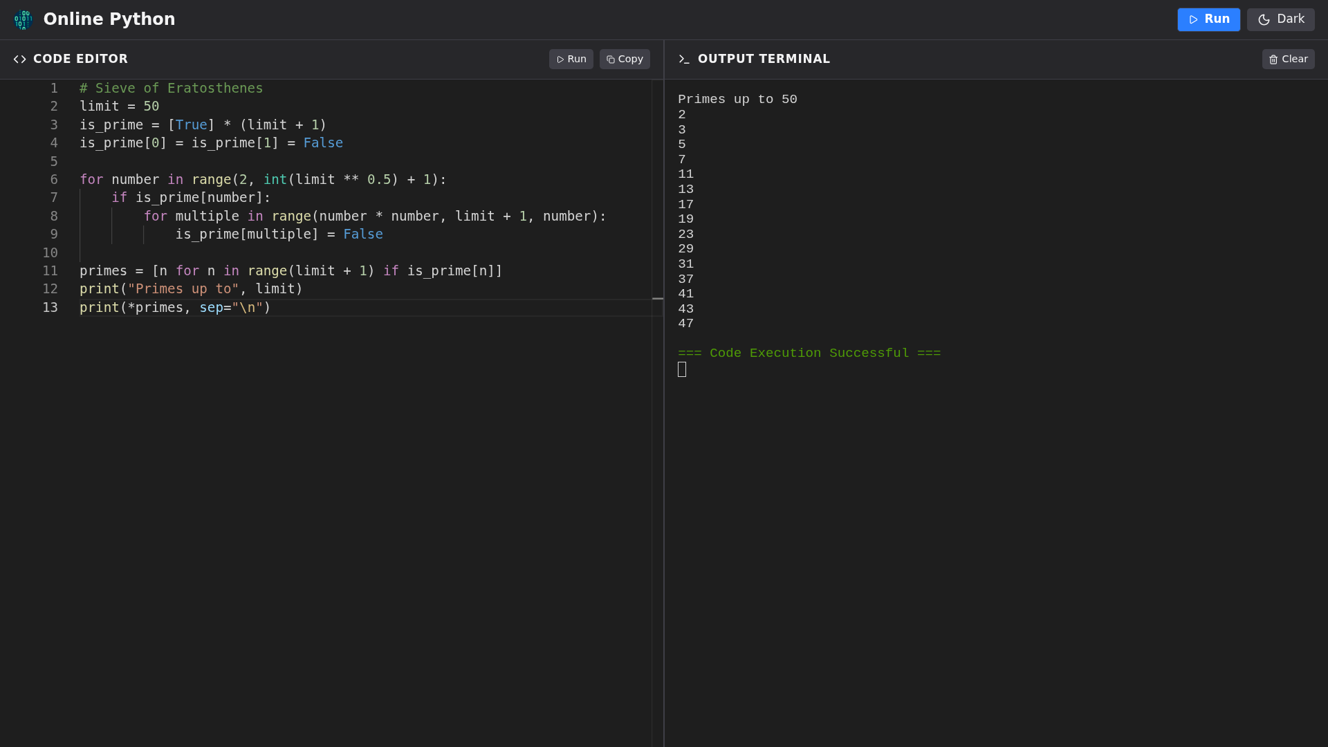 纯浏览器 Python IDE 预览